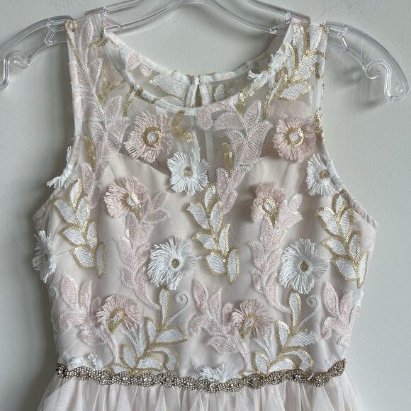 Rare Editions Lace Sequins Tulle Formal Dress Dance Bridal Flower Girl Gown 16 - Picture 2 of 15